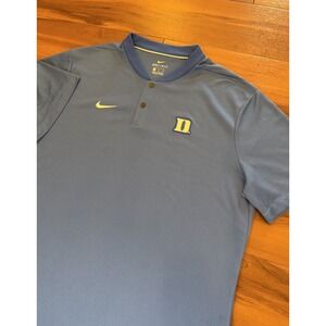 NIke Dri-Fit Duke Blue Devils Football Coach Issued Mock Collar Polo Men's Sz XL